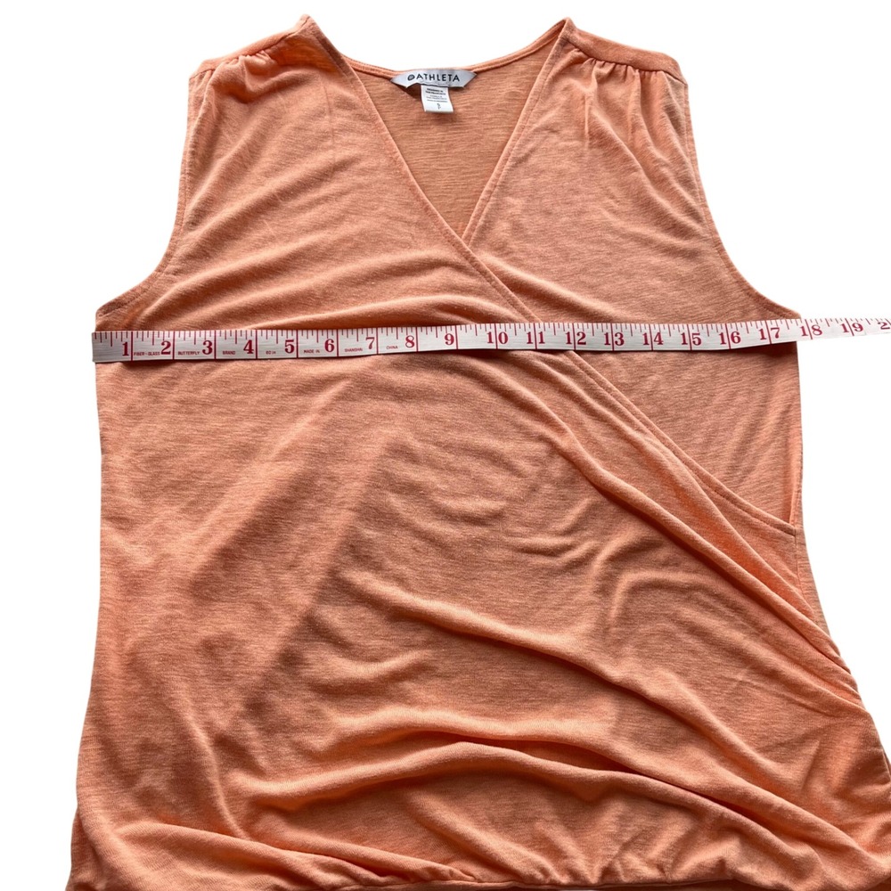 Athleta‎ Breezy Wrap Tank Light Tangerine/peach Sleeveless V Neck Top Women Sz S - Picture 7 of 8